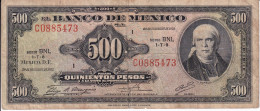 BILLETE DE MEXICO DE 500 PESOS DEL 29 DE DICIEMBRE DE 1972 DIFERENTES FIRMAS (BANKNOTE) - Mexique