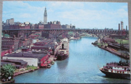 USA UNITED STATES OHIO CLEVELAND CUYAHOGA RIVER ENTRANCE CARD POSTCARD CARTE POSTALE ANSICHTSKARTE CARTOLINA POSTKARTE - Las Vegas