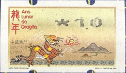 2024 LUNAR NEW YEAR OF THE DRAGON NAGLER MACHINE ATM LABEL 1.0 PATACAS - Distributori