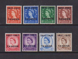 MOROCCO  AGENCIES  TANGIER     1957   Q E II   Opt  1857-1957   Part  Set  Of  8    MH - Morocco Agencies / Tangier (...-1958)