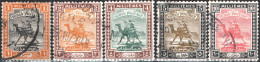 SUDAN BRITANNICO, SUDAN, 1927-1940, FRANCOBOLLI USATI Scott:SD 36,37,39,40,41 - Soudan (...-1951)