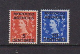 MOROCCO  AGENCIES     1954   Q E II     Set  Of  2   MH - Postämter In Marokko/Tanger (...-1958)