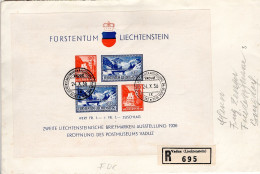 Liechtenstein 1936: Postmuseum Zu W14 Mi Block 2 Yv BF2 R-FDC BRIEFMARKENAUSSTELLUNG VADUZ 24.X.36 (Zumstein CHF 450.00) - Cartas & Documentos