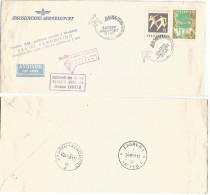 Jugoslavija Aeromeeting Zagreb 1961 Official CV 23jul1961 With 2 Stamps & 5 Special Cachets + 2 PMK Backside - Sonstige (Luft)