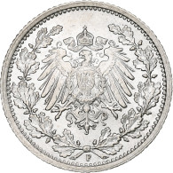 Empire Allemand, 1/2 Mark, 1916, Stuttgart, Argent, SUP+, KM:17 - 1/2 Mark