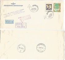 Jugoslavija Aeromeeting Zagreb 1961 Official CV 23jul1961 With 2 Stamps & 5 Special Cachets + 2 PMK Backside - Airmail