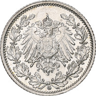 Empire Allemand, 1/2 Mark, 1917, Karlsruhe, Argent, SUP+, KM:17 - 1/2 Mark