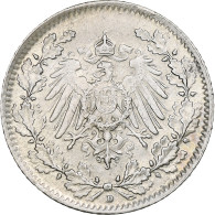 GERMANY - EMPIRE, 1/2 Mark, 1916, Munich, TTB, Argent, KM:17 - 1/2 Mark