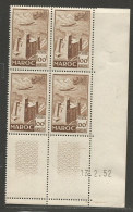 MAROC PA N° 87 Coin Daté 13/2/52  NEUF** SANS CHARNIERE  / Hingeless  / MNH - Poste Aérienne