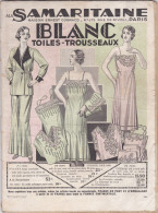 PARIS A LA SAMARITAINE CATALOGUE 1931 BLANC TOILES ET TROUSSEAUX AVEC ECHANTILLONS DE TISSUS - Fashion