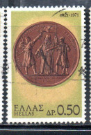 GREECE GRECIA HELLAS 1971 UPRISING AGAINST TURKS PRIEST SWORN IN AS FIGHTER COMMEMORATIVE MEDAL 50l USED USATO OBLITERE - Used Stamps