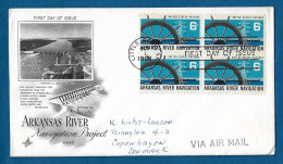 STATI UNITI D'AMERICA-1968- FDC CON QUARTINA DEL VALORE DA 6 C.- NAVIGAZIONE FIUME ARKANSAS - IN BUONE CONDIZIONI.. - Enveloppes évenementielles