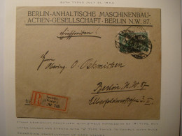 Danzig Neuteich.Registered.1920.Mi.9.Berlin Anhaltische Maschinenbau  Actien Gesellschaft - Lettres & Documents