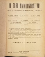 Il Foro Amministrativo Vol.2 1926 Direzione Amministrazione Roma (BV03) Come Foto Raccolta Giurisprudenza Amministrativa - Libros Antiguos Y De Colección