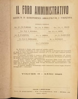 Il Foro Amministrativo Vol.2 1926 Direzione Amministrazione Roma (BV03) Come Foto Raccolta Giurisprudenza Amministrativa - Libri Antichi