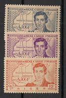 NIGER - 1939 - N°YT. 64 à 66 - René Caillié - Neuf Luxe ** / MNH / Postfrisch - Unused Stamps
