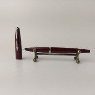 Vintage Fountain Pen Parker 45 Dark Red Chrome Fine Nib Made In England #5481 - Schrijfgerief