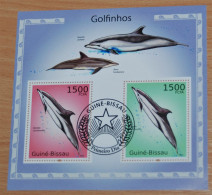 GUINE - BISSAU 2010, Dolphins, Marine Mammals, Fauna, Mi #B868, Souvenir Sheet, Used - Delfines