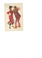 Delcampe - Cpa Fantaisie - Collage - Femme Danseuse Homme - Cartes Animées Lambert - Faire Tourner La Lumière Devant Le Sujet - Tanz