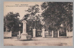 LA REUNION ST DENIS LE ROND POINT DU JARDIN COLONIAL ET LA STATUE   CPA NEUVE     (EDITEUR ALBANY) - Saint Denis