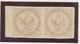 COLONIES GENERALES- N°3- 10c  BISTRE ( Paire ) N* BORD DE FEUILLE   -TYPE AIGLE - Eagle And Crown
