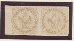 COLONIES GENERALES- N°3- 10c  BISTRE ( Paire ) N* BORD DE FEUILLE   -TYPE AIGLE - Keizerarend