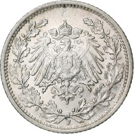 Empire Allemand, 1/2 Mark, 1916, Stuttgart, Argent, SUP+, KM:17 - 1/2 Mark