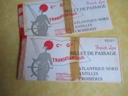 2 Liasses De Billet De Passage (déchirées) Sans Billets/  Paquebot "FRANCE"/ Cie Gle Transatlantique//1972        MAR121 - Boten
