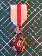 MEDAILLE DES DONNEURS DE SANG MILITAIRES, CROIX ROUGE COULEUR ARGENT, BELGIQUE (émail Abimé Arrière) - Belgium