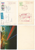 Japan #2 PSC Stationery Y.10 With First Flight PMK / Y.40 Used 1965 Tsukuba Str. Tokyo - Brieven En Documenten