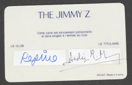 Autographe De RÉGINE Sur Carte De Membre Pour "THE JIMMY'S" à MONTE-CARLO. - Singers & Musicians