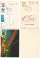 Japan #2 PSC Stationery Y.10 With First Flight PMK / Y.40 Used 1965 Tsukuba Str. Tokyo - Postcards