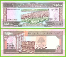 LEBANON 500 LIVRES 1988 P-68 UNC - Libano