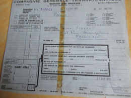 Service Des Bagages/ Madame VINCENT/ Paris / Paquebot " FRANCE "/ Cie Gle Transatlantique//1972        MAR123 - Barcos