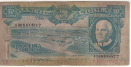 ANGOLA 50 Escudos  P93  Dated 	10.06.1962 ( Craveiro Lopes Airport (Luanda), Americo Tomás + Animals At Water Hole) - Angola