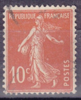 VARIETE ANNEAU LUNE Sur Semeuse N°138 10c Rouge Oblitéré - Used Stamps
