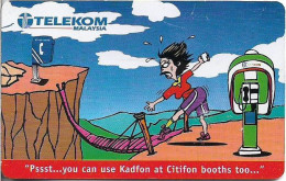 Malaysia - Kadfon (Chip) - Pssst….you Can Use Kadfon At Citifon Booths, Cartoon #1, Chip ODS4, 10RM, Used - Malasia