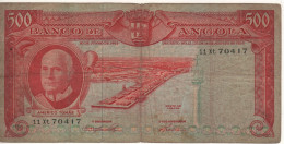 ANGOLA 500 Escudos  P95 Dated 10.06.1962 (Americo Tomás - Port Of Luanda + Rhinoceros At Back ) - Angola