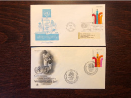 UNITED NATIONS UN UNO NY, GENEVA FDC 1972 YEAR WORLD HEALTH DAY HEALTH MEDICINE - Briefe U. Dokumente