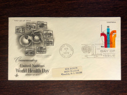 UNITED NATIONS UN UNO NY  FDC 1972 YEAR WORLD HEALTH DAY HEALTH MEDICINE - Briefe U. Dokumente