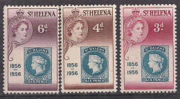 St Helena 1956 QE2 Set Stamp Centenary MNH SG 166-168 ( B358 ) - Saint Helena Island