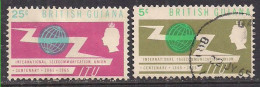 British Guiana 1965 QE2 Set ITU Used SG 370-371 ( D399 ) - British Guiana (...-1966)