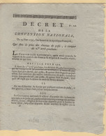 Decret De La Convention Nationale - 1793 - Qui Fixe Le Prix Des Chevaux De Poste - Lot Et Garonne - 1701-1800: Voorlopers XVIII