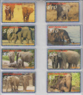 USA ELEPHANT SET OF 8 PHONE CARDS - Giungla