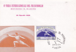 POSTMARKET  SAN MARINO 1954 - Fencing