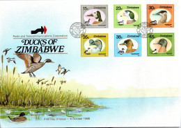 ZIMBABWE  FDC, Ducks   /   Lettre De 1er Jour  Canards - 1988 - Canards