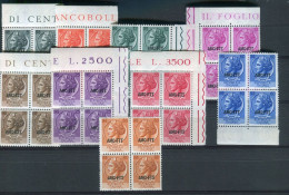 TRIESTE A 1953-54 TURRITA QUARTINA ** MNH - Nuevos