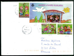 ESPAGNE - Y&T 4515 à 4518 (Edifil 4814A à D) Sur Enveloppe Pour La France - Storia Postale