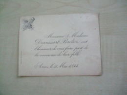 Faire Part De Naissance  Ancien 1894 DRANSSART -BRETEZ Adrienne - Nacimiento & Bautizo