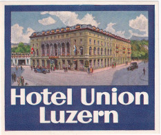 ANTIGUA ETIQUETA DEL HOTEL UNION DE LUZERN (SUISSE-SUIZA) - Etiquettes D'hotels